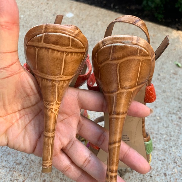 Nine West Multicolored Croco Slingback Heels - Picture 11 of 13